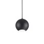 Preview: Ball pendant lamp with black lampshade and black fabric cable